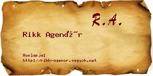 Rikk Agenór névjegykártya